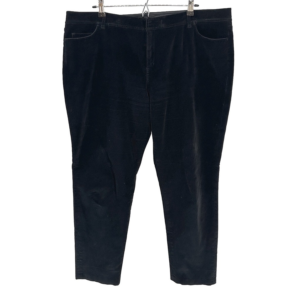 LAFAYETTE 148 NEW YORK Velvet Straight Leg Pants • Women's 18 •‎ black